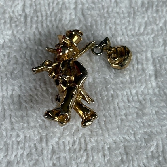 Vintage Unisex Gold Tone Chimney Sweep Brooch Pin - Lucky Charm Jewelry - Picture 2 of 7